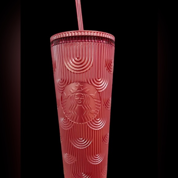 Starbucks Pink Pearl Mermaid Siren Scales Cold Cup Tumbler 24oz 2023 UnReleased - Picture 4 of 11